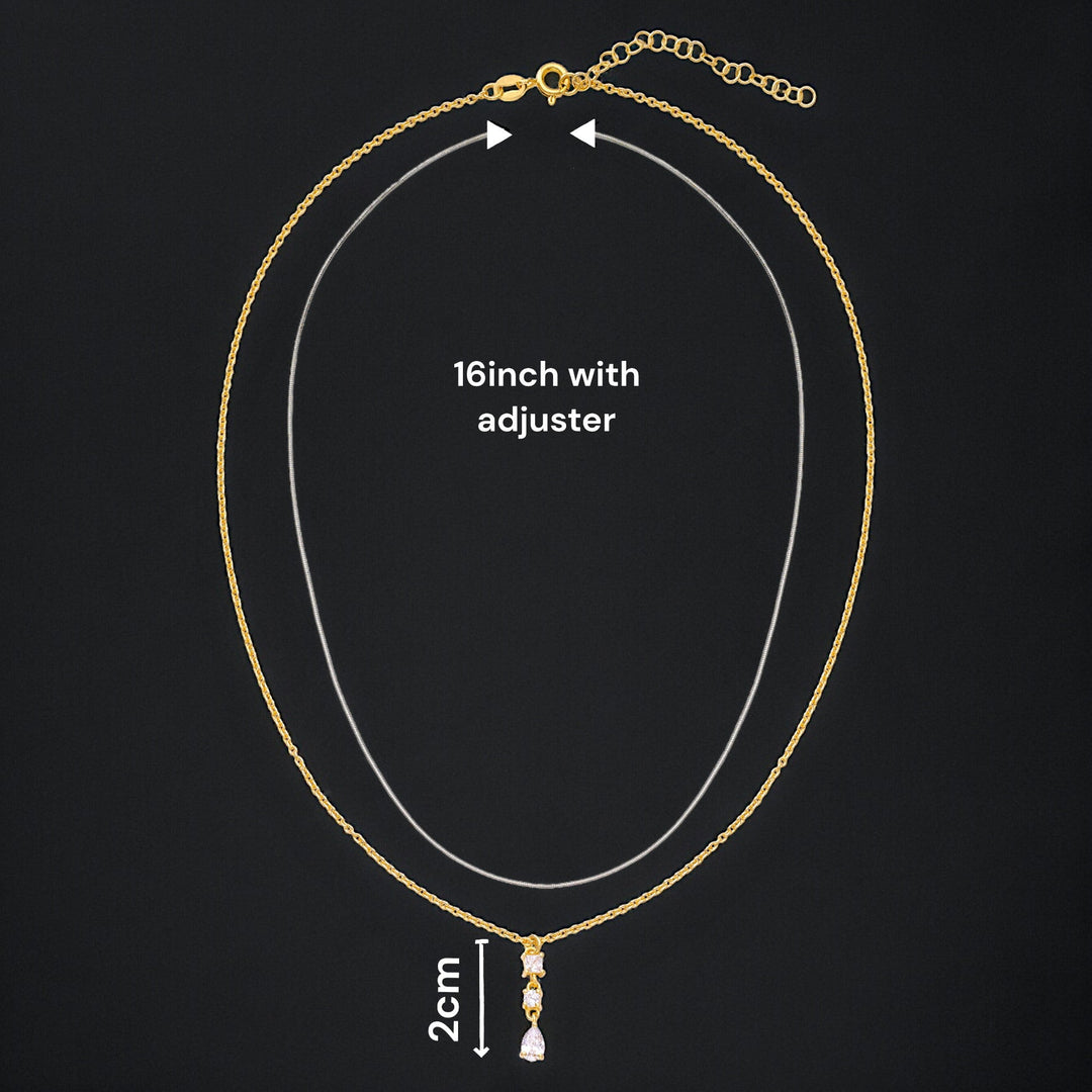 925 Sterling Silver Gold Plated CZ Necklace for Women - Taraash