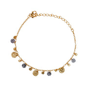 925 Sterling Silver Gold Plated Designer Charm Anklet For Women - Taraash