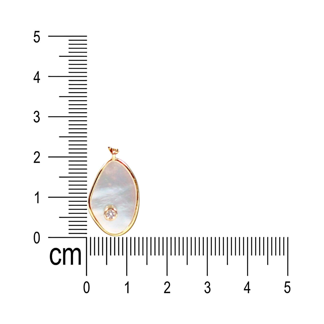 925 Sterling Silver Gold Plated Drop Shape MOP with CZ Jewelry Set for Women - Taraash