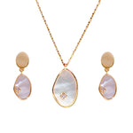 Load image into Gallery viewer, 925 Sterling Silver Gold Plated Drop Shape MOP with CZ Jewelry Set for Women - Taraash
