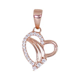 925 Sterling Silver Gold Plated Heart CZ Pendant for Women - Elegant Valentine’s Day Gift - Taraash