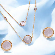 925 Sterling Silver Gold Plated Round Mother Of Pearl Jewelry Set for Women - Taraash