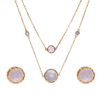 Load image into Gallery viewer, 925 Sterling Silver Gold Plated Round Mother Of Pearl Jewelry Set for Women - Taraash
