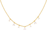 Load image into Gallery viewer, 925 Sterling Silver Gold Plated Triangle Charms CZ Necklace for Women - Taraash

