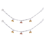 Load image into Gallery viewer, 925 Sterling Silver Gold &amp; Rose Gold Small Bead Anklet for Kids - Taraash
