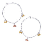 Load image into Gallery viewer, 925 Sterling Silver Gold &amp; Rose Gold Small Bead Anklet for Kids - Taraash
