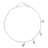 925 Sterling Silver Graceful Beaded Charm Chain Anklet For Women - Taraash