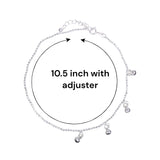 925 Sterling Silver Graceful Beaded Charm Chain Anklet For Women - Taraash
