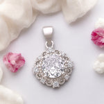 Load image into Gallery viewer, 925 Sterling Silver Halo Solitaire Cz Pendant For Women - Taraash