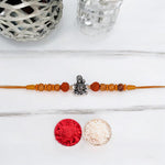 Load image into Gallery viewer, 925 Sterling Silver Hanuman Motif With Rudraksha Beaded Rakhi for Brother - Taraash
