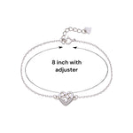 Load image into Gallery viewer, 925 Sterling Silver Heart Chain Bracelet with Cubic Zirconia for Women - Taraash
