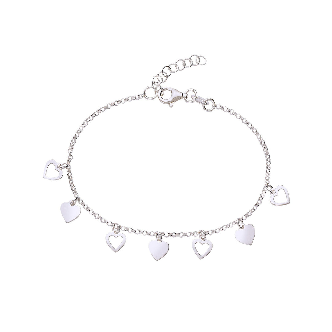925 Sterling Silver Heart Charms Bracelet Gift for Womens - Taraash