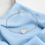 Load image into Gallery viewer, 925 Sterling Silver Heart CZ Charm Bracelet for Women - Taraash
