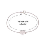 Load image into Gallery viewer, 925 Sterling Silver Heart CZ Charm Bracelet for Women - Taraash
