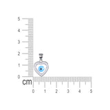 925 Sterling Silver Heart - Shaped Evil Eye Pendant with Sparkling Cubic Zirconia For Womens - Taraash