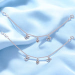 Load image into Gallery viewer, 925 Sterling Silver Heart with Small Bead Anklet for Kids - Taraash
