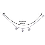 Load image into Gallery viewer, 925 Sterling Silver Heart with Small Bead Anklet for Kids - Taraash
