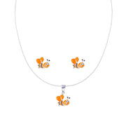 925 Sterling Silver Honey Bee Enamel Kids Jewellery Set for Girls - Taraash