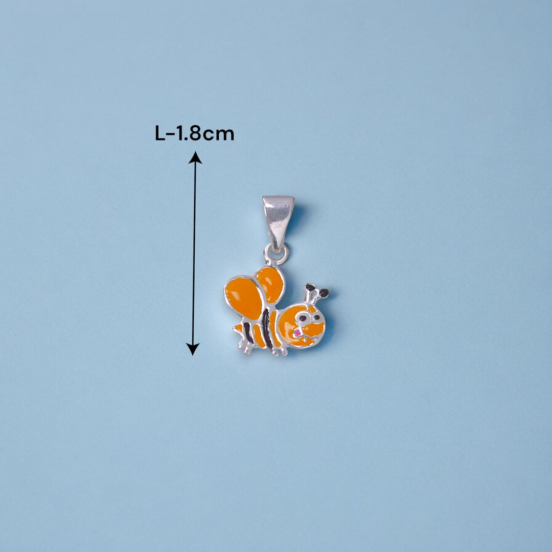 925 Sterling Silver Honey Bee Enamel Kids Silver pendant for Girls - Taraash