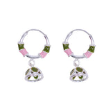 925 Sterling Silver Hoop Earrings with Colorful Jhumki Enamel For Girls/Women - Taraash