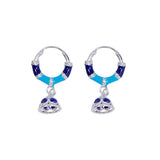 925 Sterling Silver Hoop Jhumki Earrings with Colorful Enamel for Girls/Women - Taraash