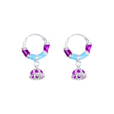925 Sterling Silver Hoop Jhumki with Multi - Color Enamel Earring for Girls/Women - Taraash
