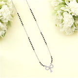 925 Sterling Silver Infiniti Charm Beaded Mangalsutra for Women - Taraash