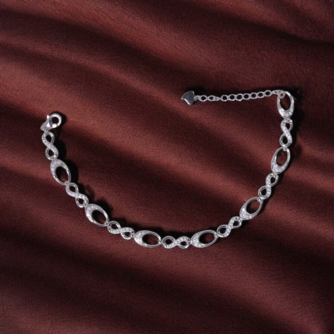 925 Sterling Silver Infinity Oval CZ Bracelet for Women - Taraash