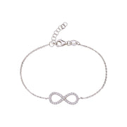 925 Sterling Silver Infinity Shimmering CZ Bracelet Gift for Womens - Taraash