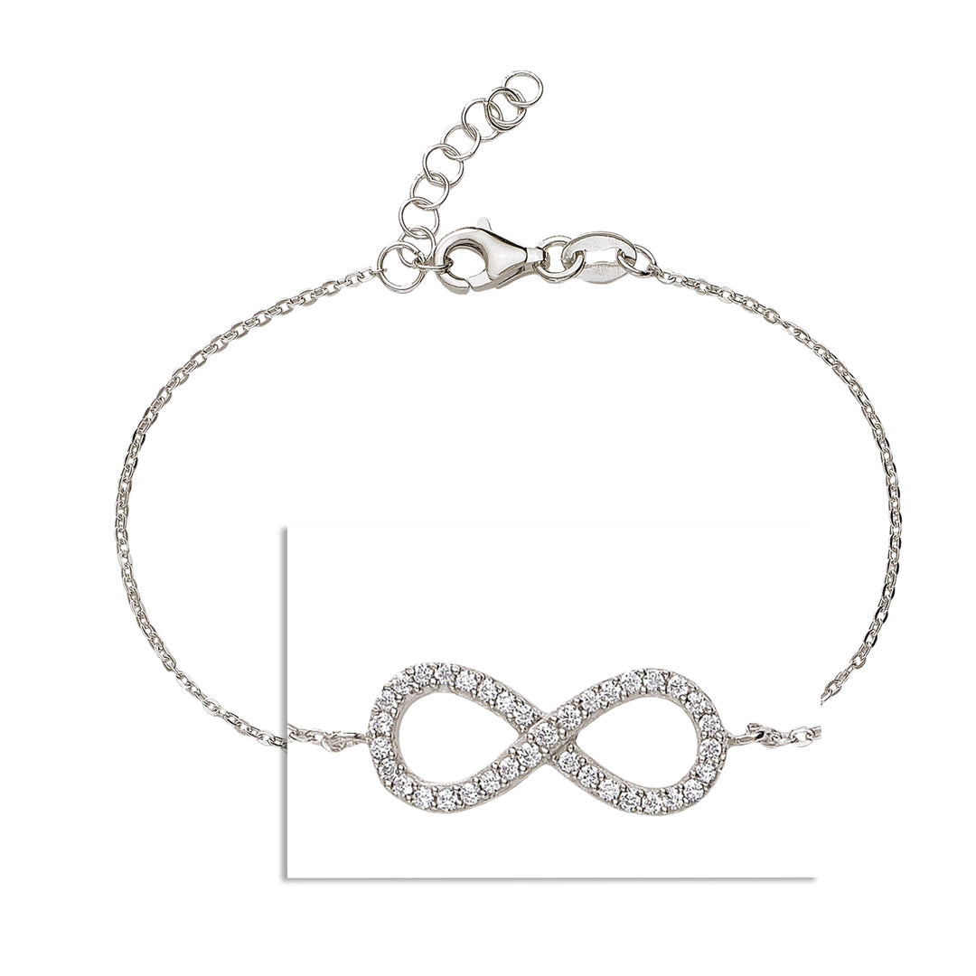 925 Sterling Silver Infinity Shimmering CZ Bracelet Gift for Womens - Taraash