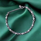 925 Sterling Silver Infinity Square CZ Bracelet for Women - Taraash