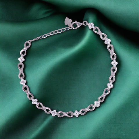 925 Sterling Silver Infinity Square CZ Bracelet for Women - Taraash