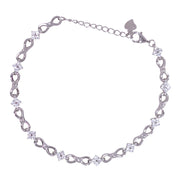 925 Sterling Silver Infinity Square CZ Bracelet for Women - Taraash