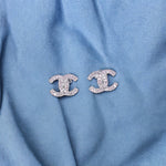 Load image into Gallery viewer, 925 Sterling Silver Interlocking ?ÇÿC?ÇÖ Design Earrings CZ Stud Earrings for Women / Girls - Taraash
