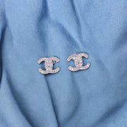 925 Sterling Silver Interlocking ?ÇÿC?ÇÖ Design Earrings CZ Stud Earrings for Women / Girls - Taraash