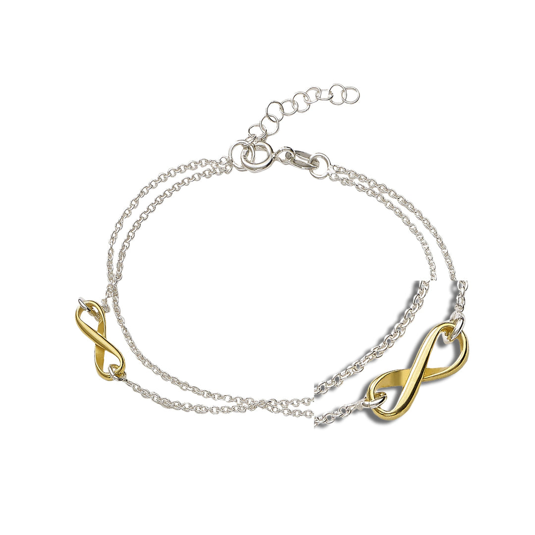 925 Sterling Silver Intertwined Chains Infinity Bracelet Gift for Womens / Girls - Taraash