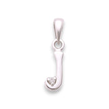 925 Sterling Silver "J" Letter Cz Pendant For Men And Women - Taraash