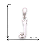 925 Sterling Silver "J" Letter Cz Pendant For Men And Women - Taraash