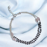 Load image into Gallery viewer, 925 Sterling Silver Layered Black and Silver Beads Mangalsutra Bracelet for Women - Taraash