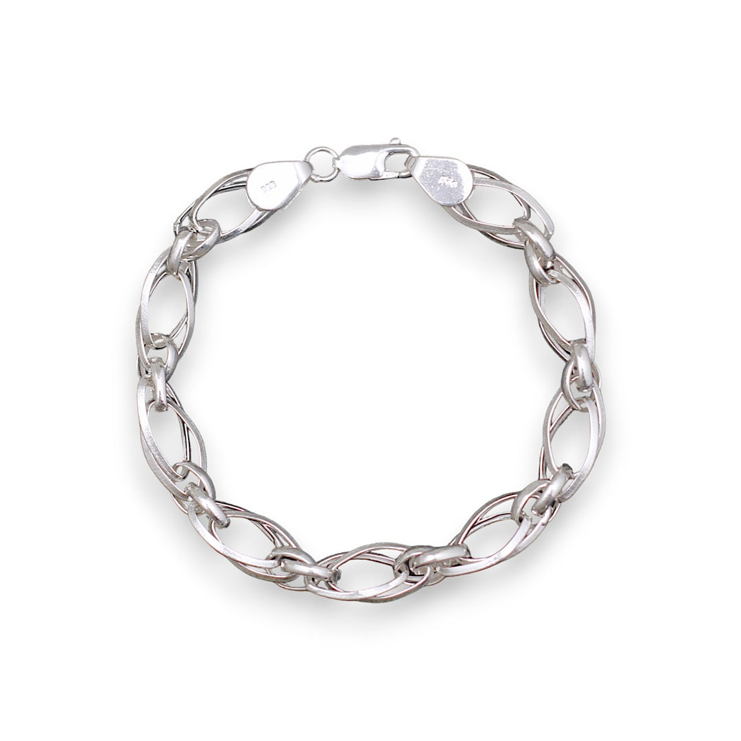 925 Sterling Silver Link Chain Bracelet For Mens - Taraash