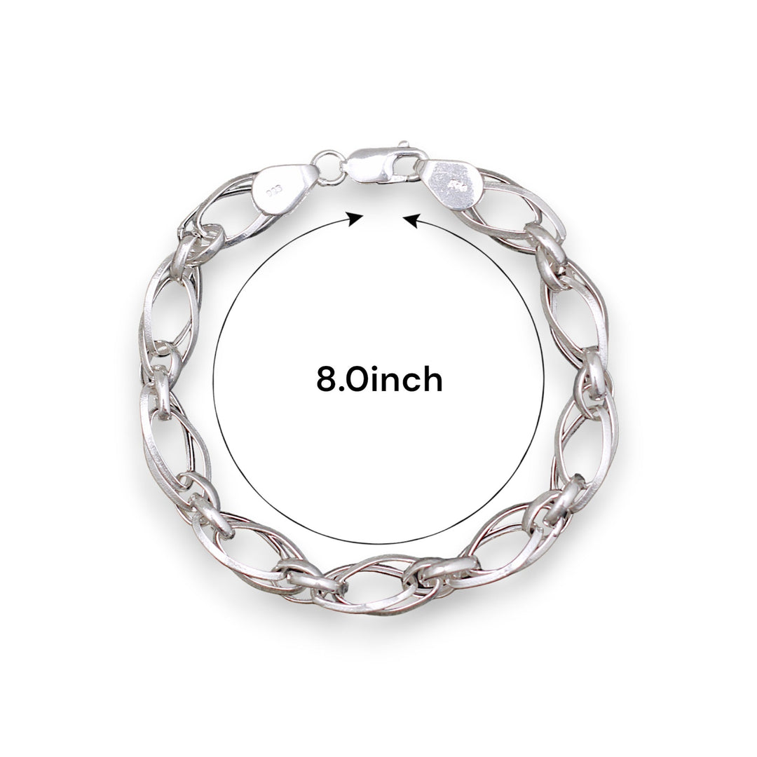 925 Sterling Silver Link Chain Bracelet For Mens - Taraash