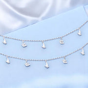 925 Sterling Silver Link Chain Multi Bird Charm Anklet for Women - Taraash