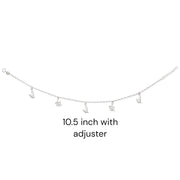 925 Sterling Silver Link Chain Multi Bird Charm Anklet for Women - Taraash