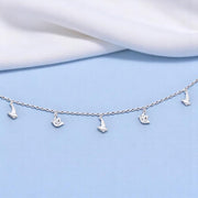 925 Sterling Silver Link Chain Multi Bird Charm Single Anklet for Women - Taraash