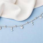 Load image into Gallery viewer, 925 Sterling Silver Lock &amp; Key CZ Beaded Single Anklet for Women - Taraash
