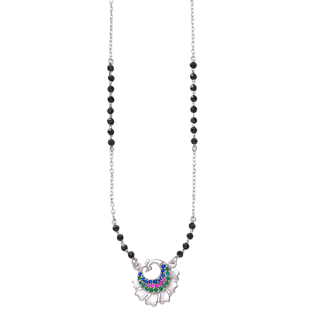 925 Sterling Silver Mangalsutra with Peacock Pendant for Women - Taraash