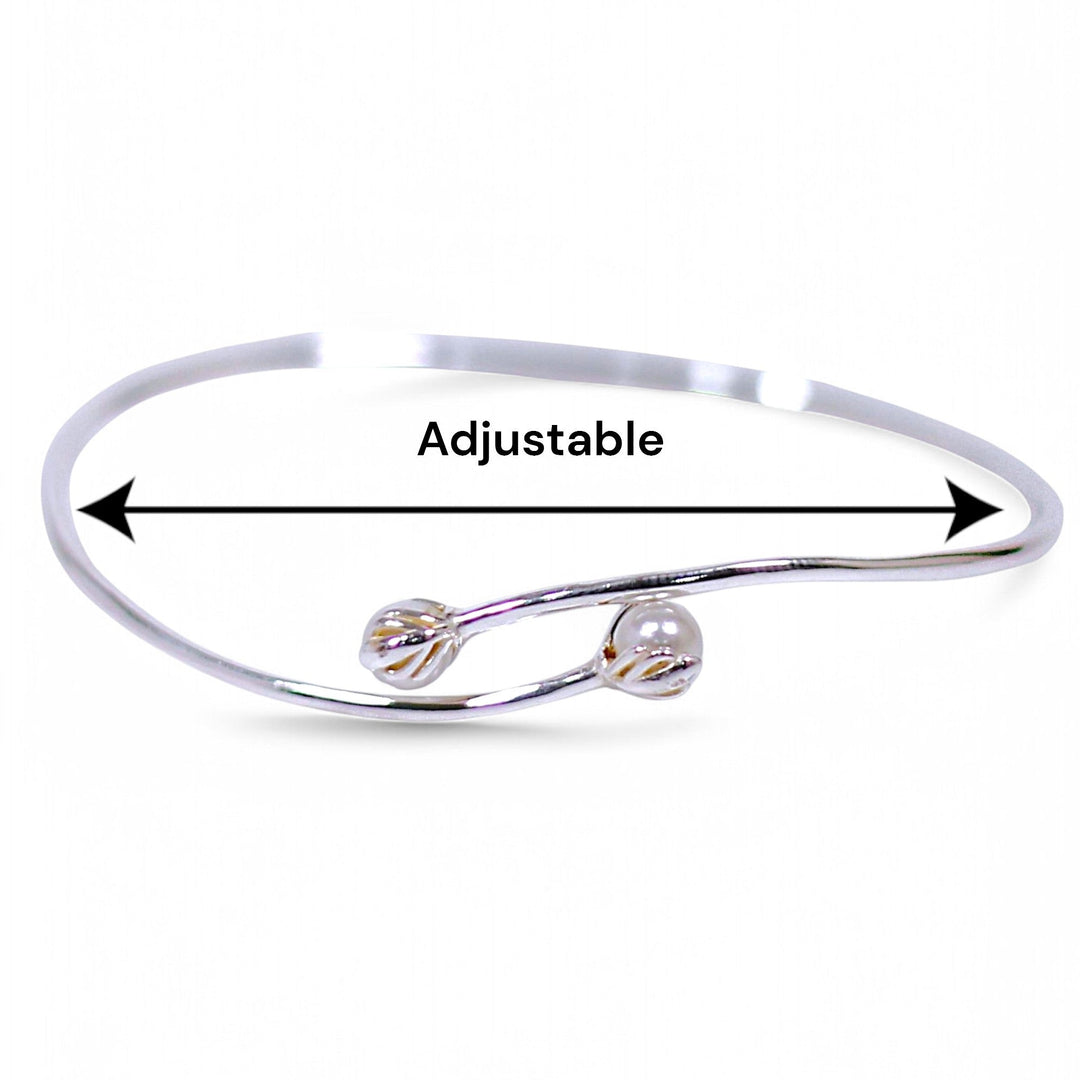 925 Sterling Silver Mother of Pearl Bangle For Girls/Women - Taraash