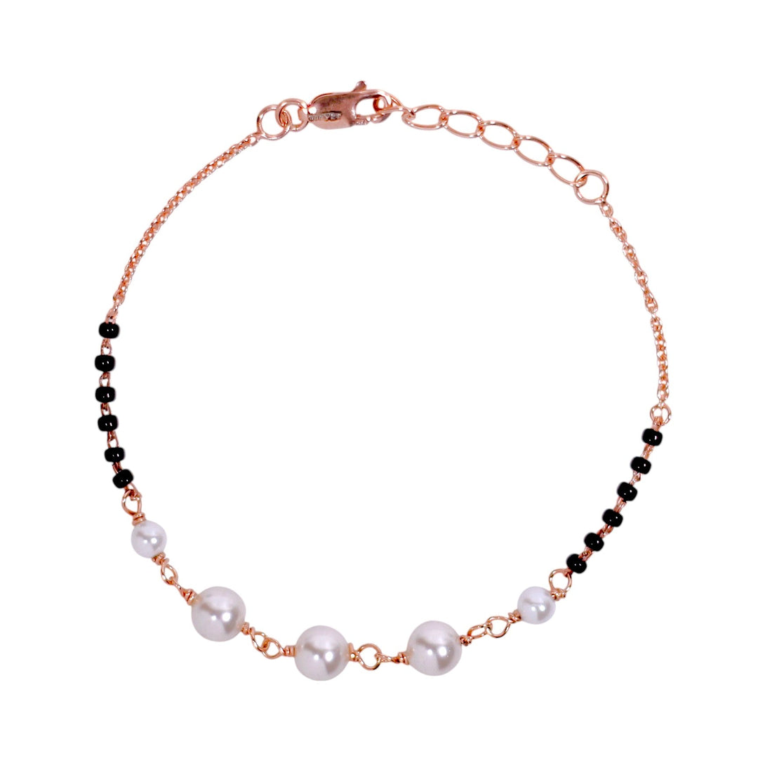 925 Sterling Silver Mother of Pearl Mangalsutra Bracelet For Women - Taraash
