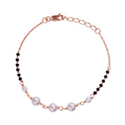 925 Sterling Silver Mother of Pearl Mangalsutra Bracelet For Women - Taraash