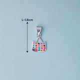 925 Sterling Silver Multi Color Bag Pendant for Girls - Taraash